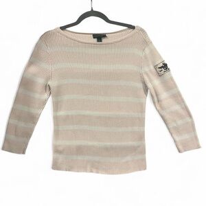 Ralph Lauren Pink and Cream Striped Sweater